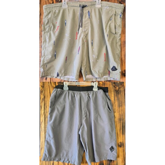 Prana Other - prAna Men's Shorts Bundle 2 Pieces, Green Print, Gray, Pull-on, Large